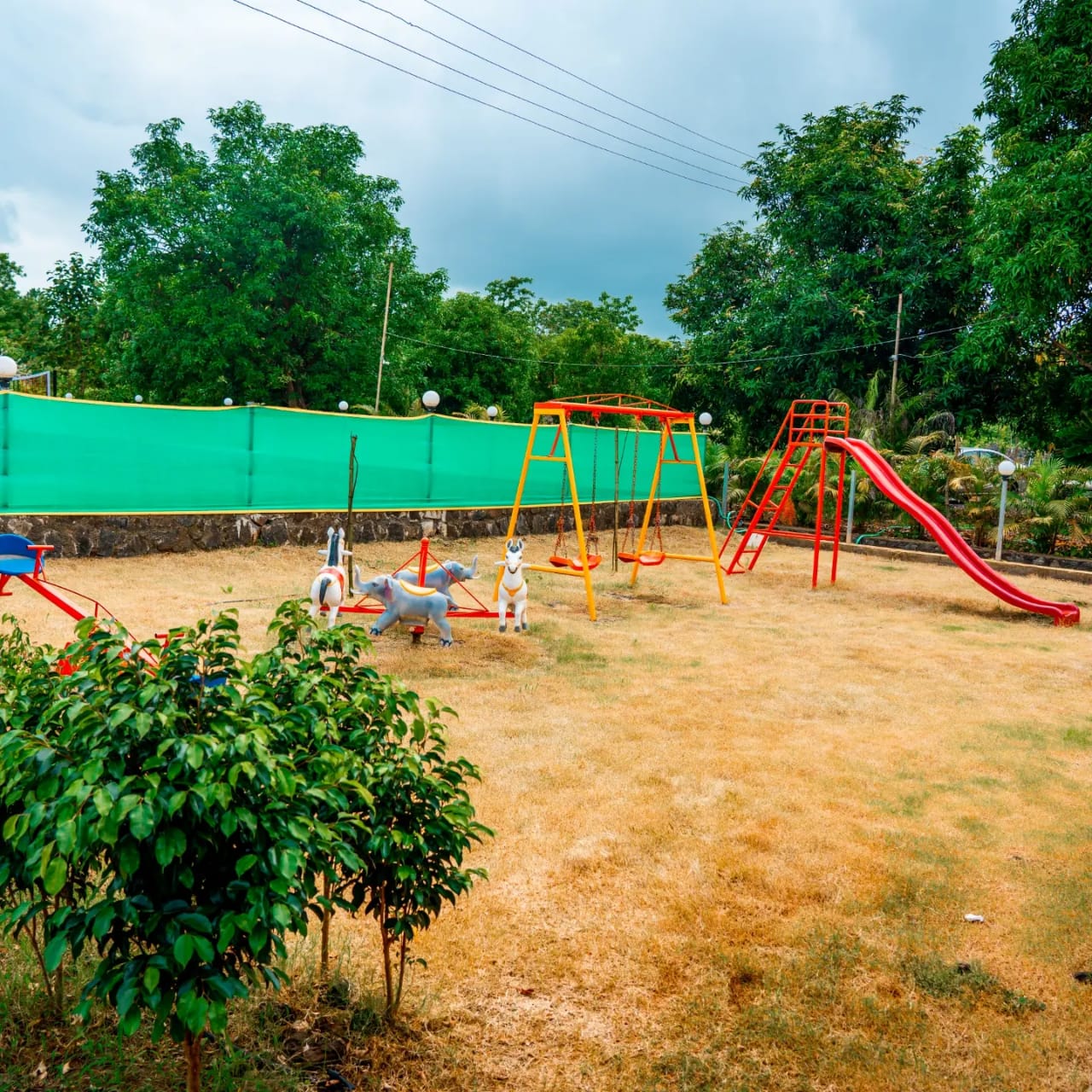 Open green grounds at S.K. Agro Tourism